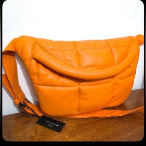 NWT Stylism Denmark puffy quilted crossbody bag with small cosmetic flaws